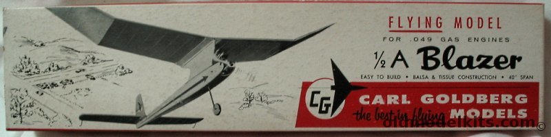 Carl Goldberg Models 1/2A Blazer - 40 inch Wingspan .049 Free Flight Model Airplane, G1-250 plastic model kit